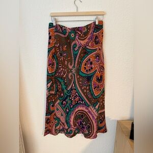Anthropologie Multicolor Paisley A-Line Skirt